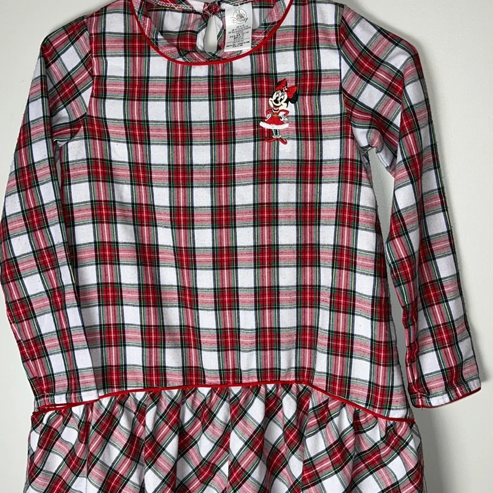 Disney Minnie Plaid Holiday Christmas Nightgown 9 10